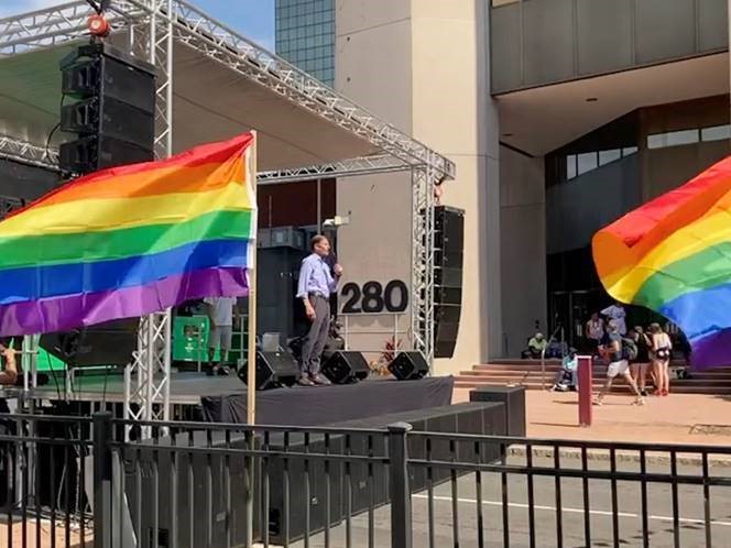 Blumenthal attended the annual Hartford Pride celebration.